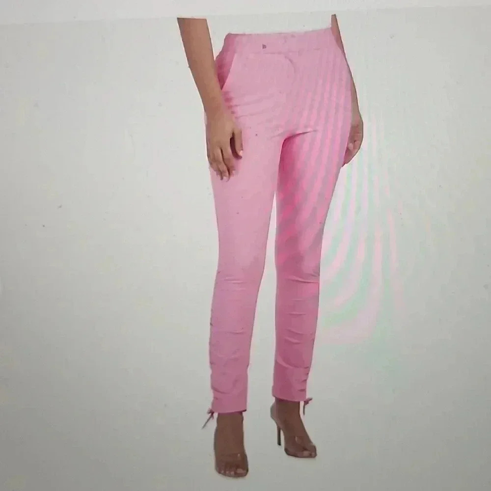 DEREK LAM IO CROSBY CAMRYN RUCHED PANTS BRIGHT PINK SIZE 0